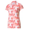 Cobra Puma Women's Cloudspun Watercolor Floral Golf Polo