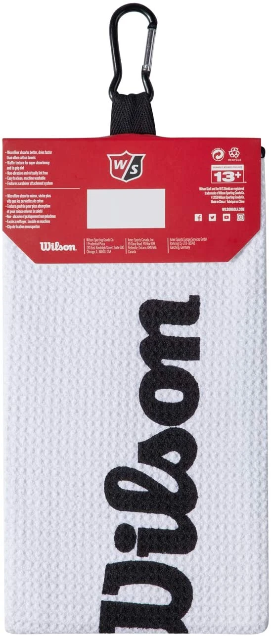 Wilson Staff Tri-Fold Waffle Golf Towel - White - 16" X 21" - Image 2