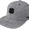 Lucky Flat Bill Black Clover Snapback Hat